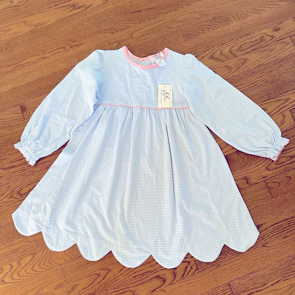 Girls blue and white dress